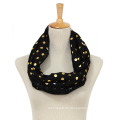 Frauen Frühling Sommer Golden Foil DOT Druck Schal Snood (SW146)